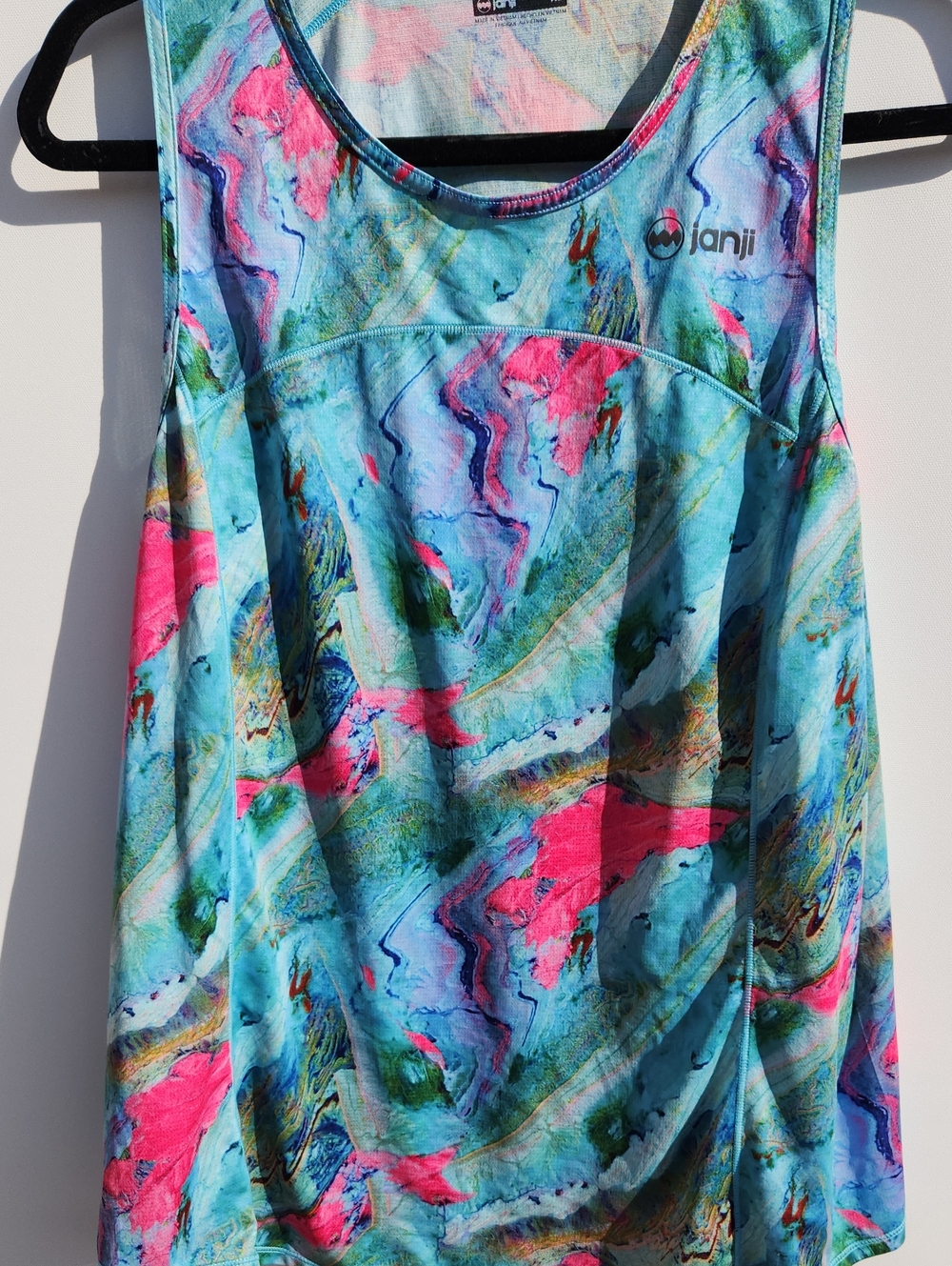 Janji Aqua Pink Marble-Pattern Performance Tank
